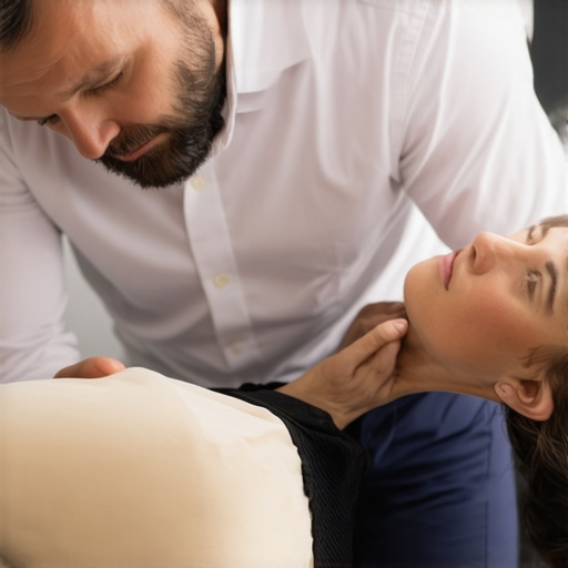 Chiropractor performing spinal adjustment on a patient to improve mobility.