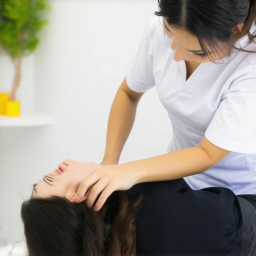 Chiropractor performing spinal adjustment on patient