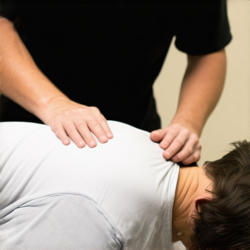 Chiropractor adjusting patient's spine to improve mobility