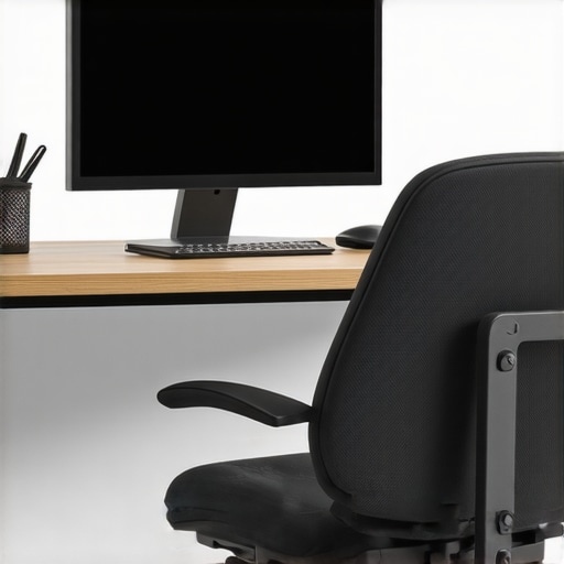 A well-designed ergonomic workspace promoting good posture and spinal health