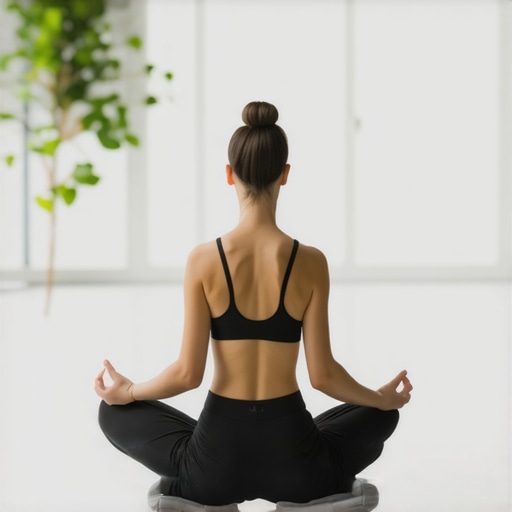 Individual practicing gentle spinal stretches in a sunny, peaceful environment