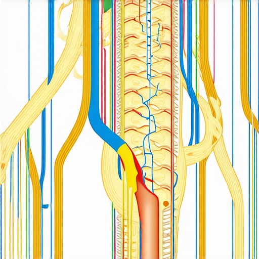 Neural Pathways and Spinal Health Diagram showing the connection between spinal nerves and the nervous system, highlighting the importance of alignment for neurological function.