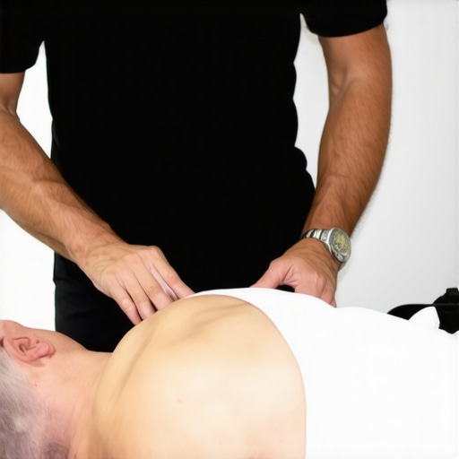 Chiropractor adjusting a patient's back in a clinic