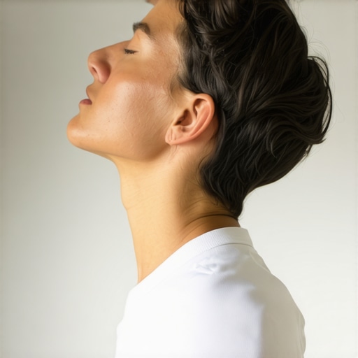 Neck Stretching Exercise for Mobility Person performing neck stretch exercise to improve mobility and relieve tension.