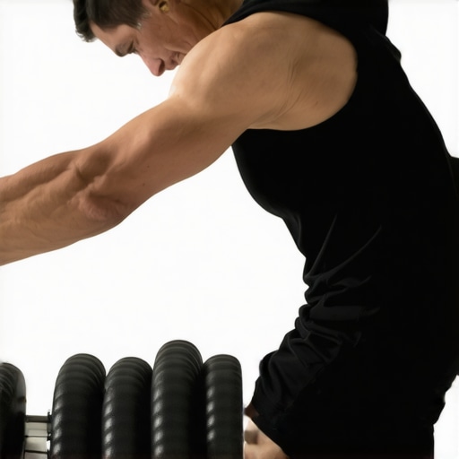Individual rolling out back muscles with foam roller for spinal health