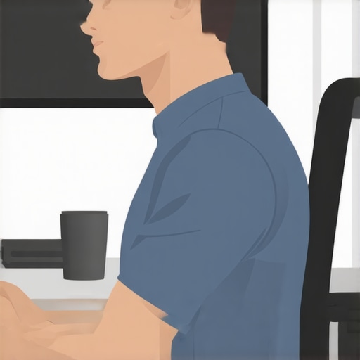 Neck Mobility Exercises in Action Person stretching neck muscles while sitting at a desk.