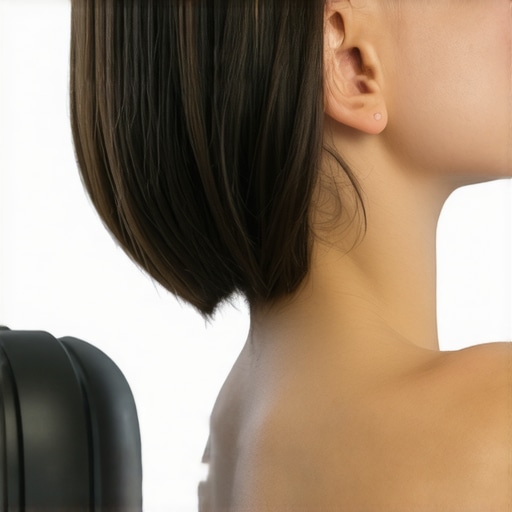 Person using massage ball on neck muscles with foam roller in background for spinal maintenance.