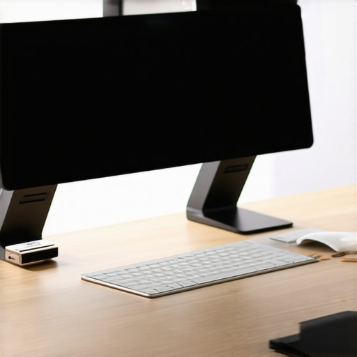 A sleek modern posture correction device placed on a workspace desk, highlighting ergonomic features.