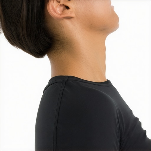 Individual doing neck stretches to improve spinal mobility.