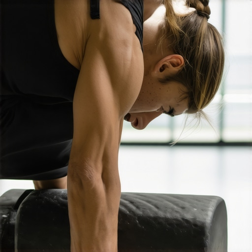Person rolling their back with a foam roller to relieve tension