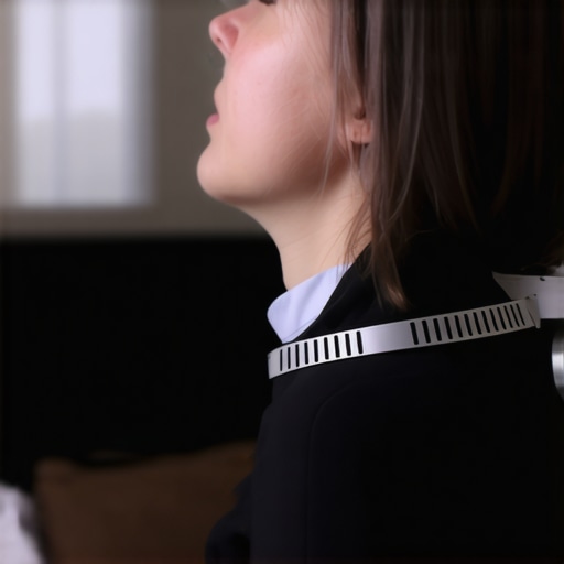 Effective Neck Decompression with a Cervical Traction Device Person relaxing with a cervical traction device at home