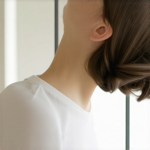 Person doing a chin-tuck exercise to improve neck posture