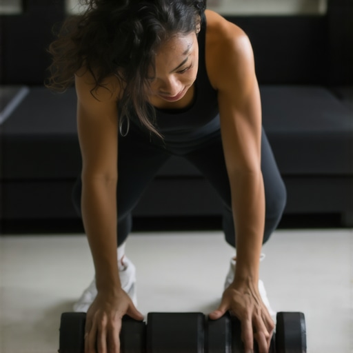 Someone rolling out their back with a foam roller while checking their posture with a mobile app.