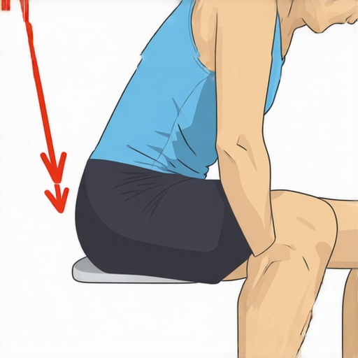 Illustration of a person activating glute muscles while seated for back pain prevention