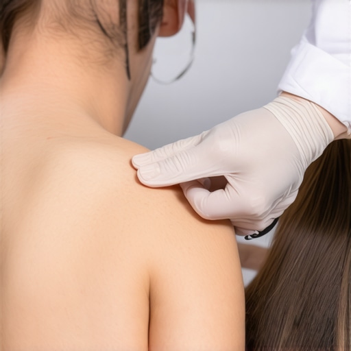 Chiropractic neck assessment process Chiropractor performing a neck assessment on a patient