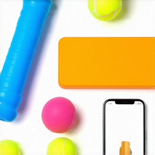Foam roller, wobble board, tennis ball, and smartphone with posture app to support spinal health.