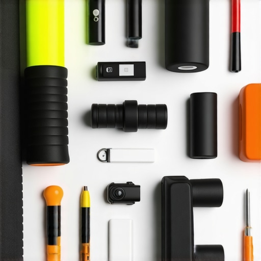 Personalized Tools for Back and Neck Health Ergonomic workspace with foam roller, posture corrector, and mobility app interface.