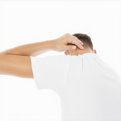 Shoulder trigger point release techniques A person pressing on a shoulder muscle to release tension