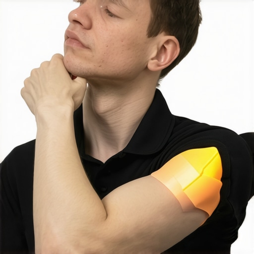 Person demonstrating nerve tension and neck range of motion tests to distinguish pain sources.