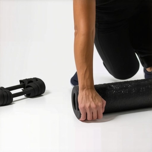 Effective Tools for Spinal Maintenance Person performing foam rolling and resistance exercises to support back and neck health.
