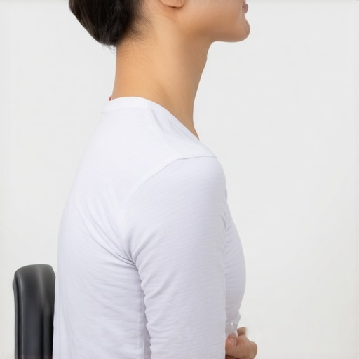 Person performing a gentle neck stretch to relieve stiffness