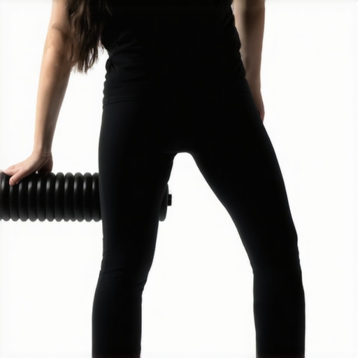Person Using Foam Roller for Back Relief Individual rolling their back with a foam roller to relieve tension