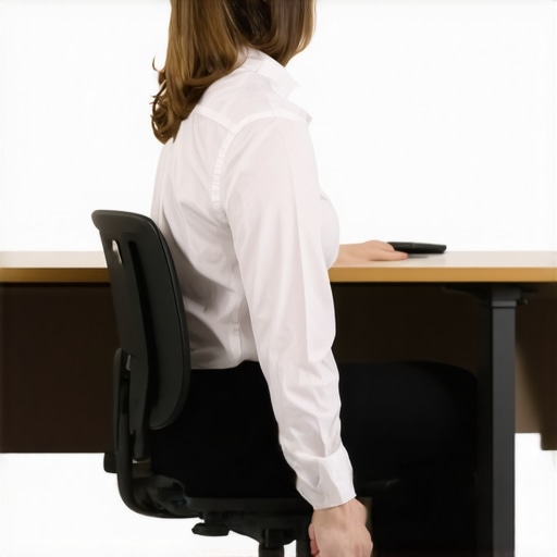 The specific way to sit during a long meeting to avoid back spasms