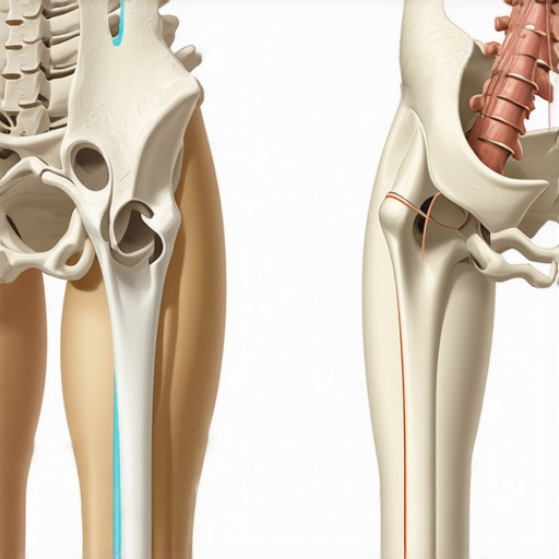 Anatomy of Pelvic Tilt and Spinal Stress Diagram showing how pelvic tilt affects lower back compression and hamstring tension.