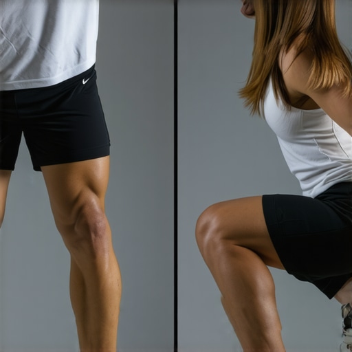 Diagram showing how ankle dorsiflexion affects spinal alignment during a weighted squat.