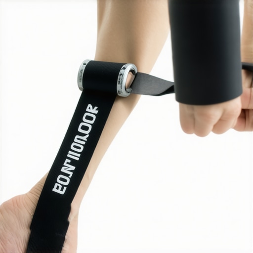 Banded Ankle Distraction for Mobility Resistance band being used for ankle joint mobilization to relieve back pain.
