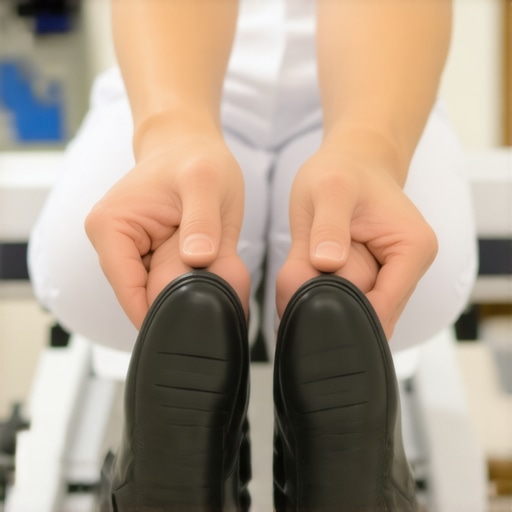 Chiropractic Leg Length Alignment Check A chiropractor performing a leg length assessment to check for pelvic rotation and spinal imbalance.