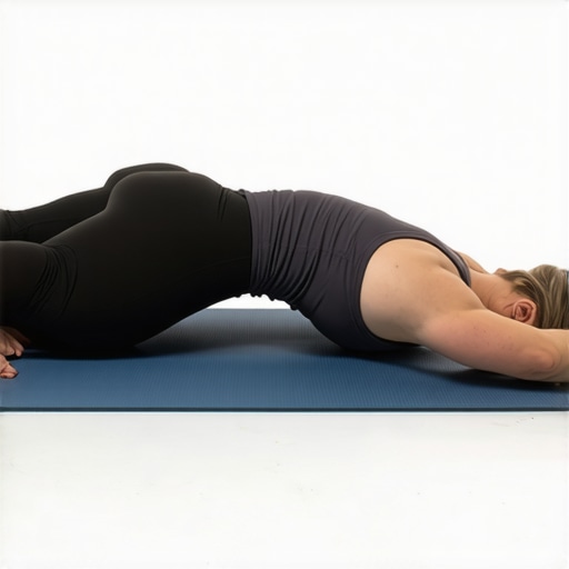 A person demonstrating the dead bug core stability exercise on a mat for back health.