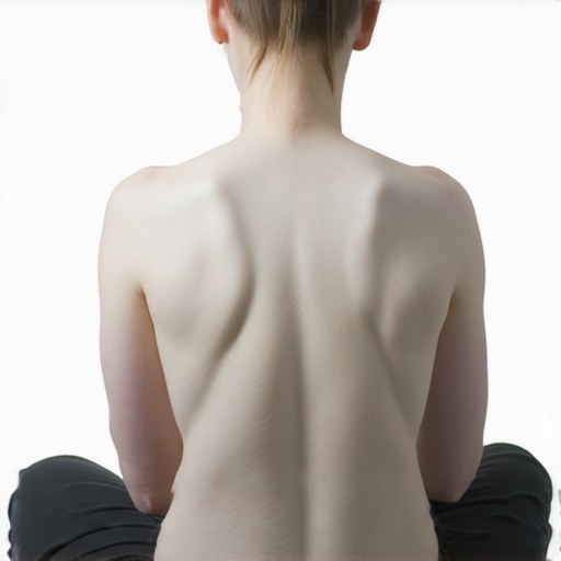 Correct Scapular Squeeze Technique for Back Relief Close-up of a person performing a scapular squeeze to improve mid-back mobility.