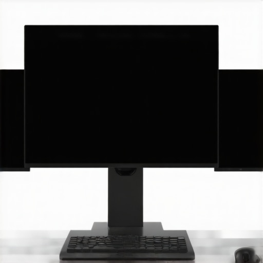 Ergonomic Vertical Dual Monitor Alignment Side view of a vertically stacked dual monitor setup with the top screen tilted downward for neck pain prevention.