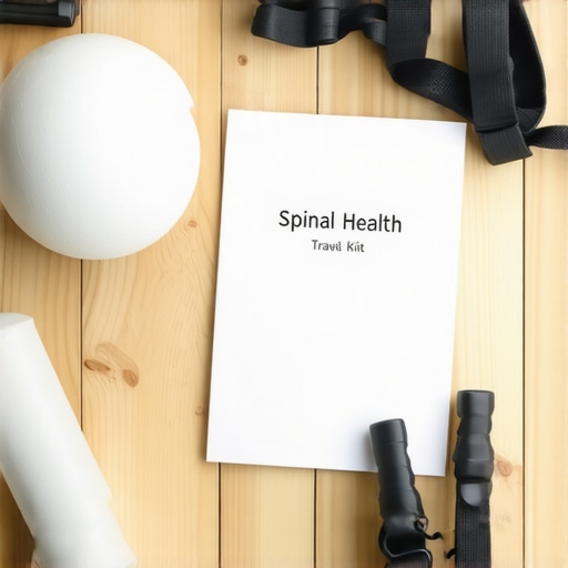 A lacrosse ball and lumbar roll for travel-related back pain maintenance.