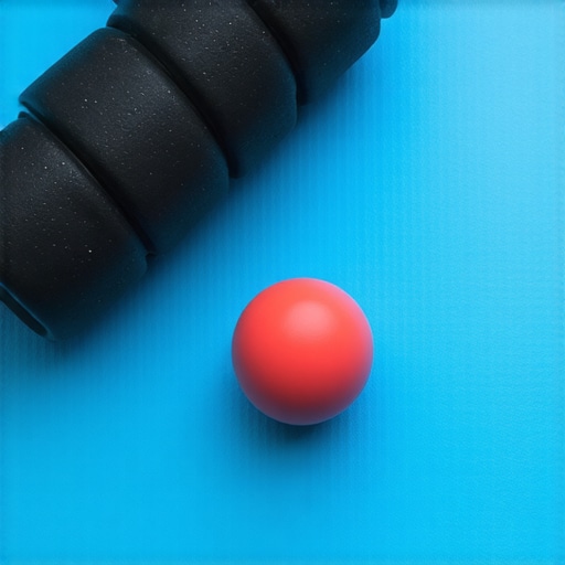 Essential Tools for Home Spinal Mobility A foam roller and lacrosse balls on a yoga mat used for thoracic spine mobilization and neck pain relief.