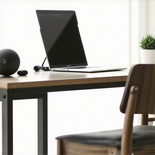 Essential Tools for Spinal Maintenance Lacrosse ball and lumbar roll for back pain maintenance on a home office desk