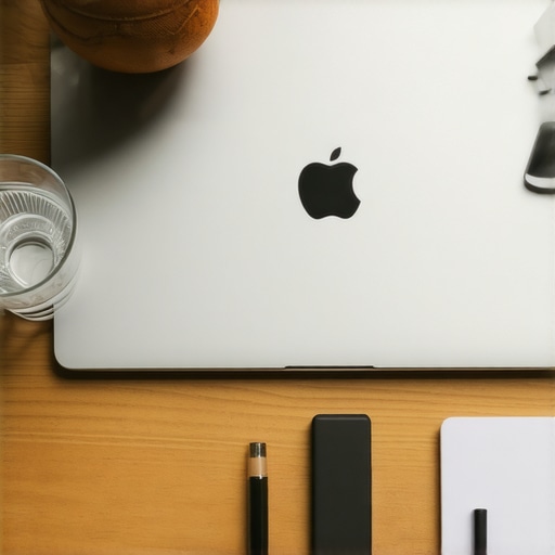 A collection of self-care tools including a massage ball and laptop stand for neck and back health.