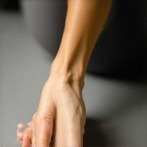 Close up of a foot grounded on a mat illustrating proper big toe engagement for back support.