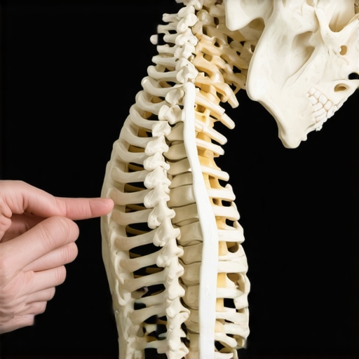 Human Cervical Spine Model Detail Close up of a chiropractic model showing the connection between the neck and skull for postural education.