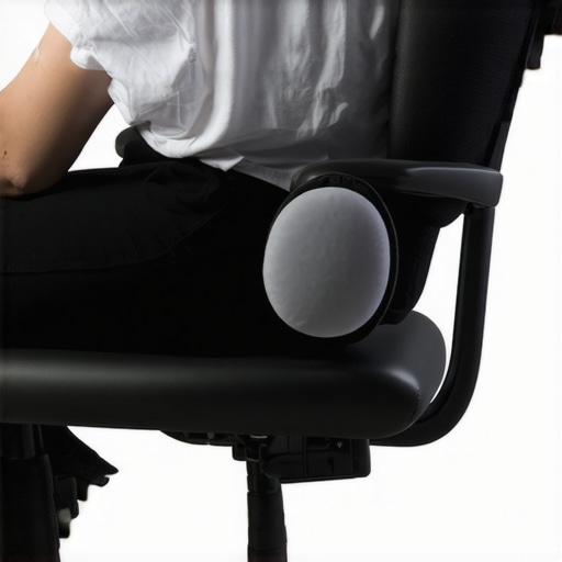 Proper placement of a lumbar roll in an office chair for back support