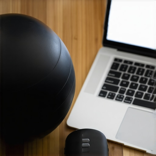 Professional mobility ball and posture sensor used for back health.