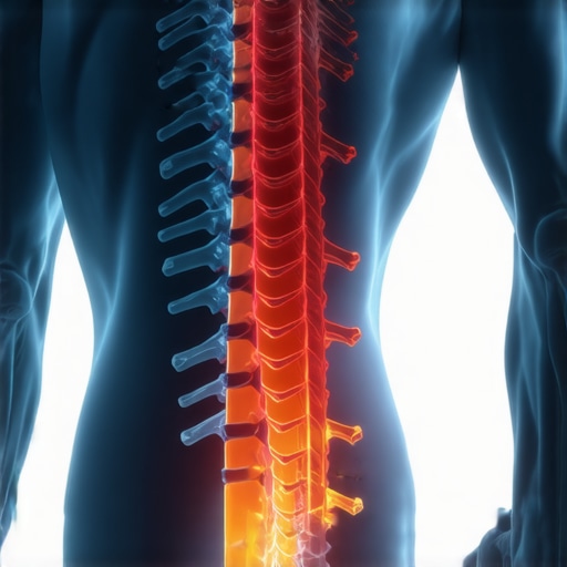 Movement Variability vs Rigid Posture Illustration Anatomical diagram comparing healthy spinal movement variability with rigid, painful posture.