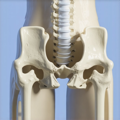 Neutral Pelvic Alignment Visualization Diagram showing how to tuck the tailbone to achieve a neutral pelvis and relieve back pain.