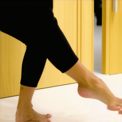 Performing the Knee-to-Wall Ankle Mobility Test A close-up demonstration of a knee-to-wall test to measure ankle dorsiflexion for improved squat performance.