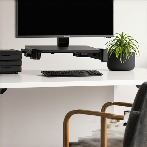 Monitor arm and lumbar roll used for ergonomic neck support