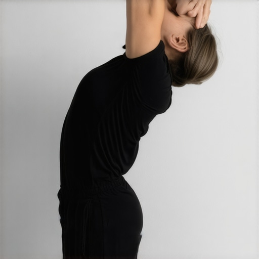 Proper Wall Alignment for Chin Tuck Exercise Man demonstrating the correct posture against a wall to perform a neck retraction drill for pain relief.