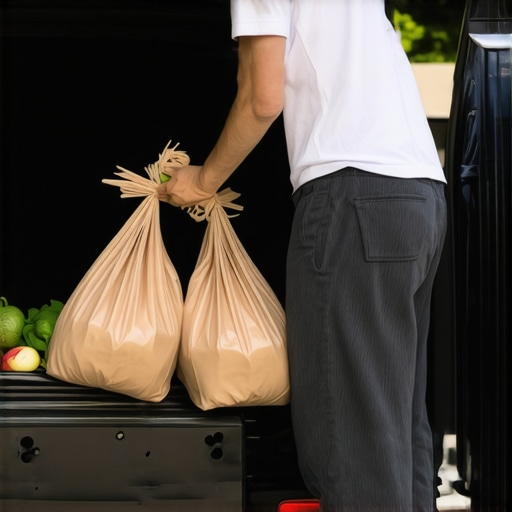Person balancing grocery weight between two bags