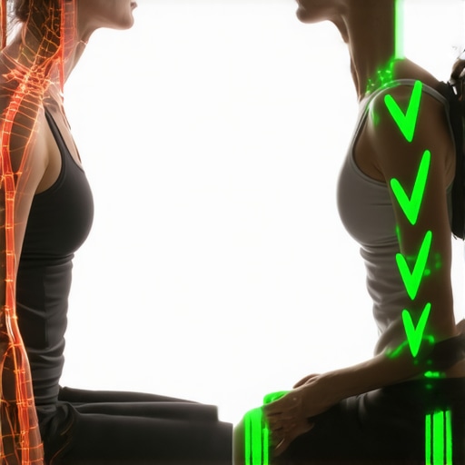 Rigid Posture vs Dynamic Movement Diagram comparing the tension of rigid posture with the benefits of movement variability for spinal health.