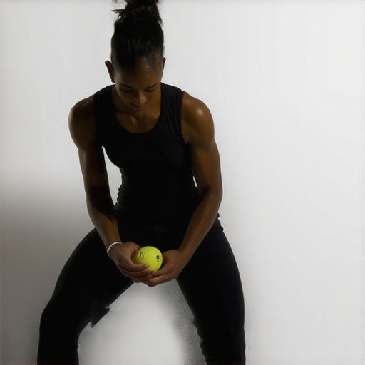 Self-Myofascial Release with a Lacrosse Ball Man using a lacrosse ball against a wall for back pain relief